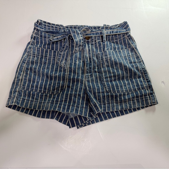 American Eagle Outfitters Pants - American Eagle Outfitters Blue Striped High Waist Shorts